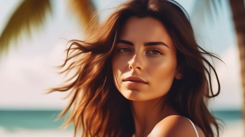 Brunette Woman at the Beach