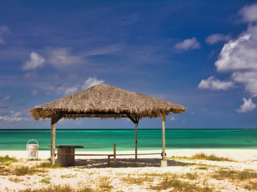 Caribbean - Aruba - Rodger's Beach with Sun Shade