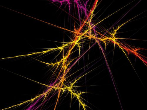 Digital Art - Lightning - Yellow Pink