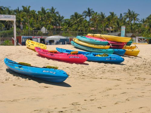 Mexico - Cabo San Lucas - Beach - Playa El Medano - Colorful Beach Kayaks