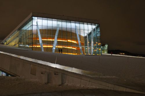 Norwegen - Oslo - Opernhaus bei Nacht