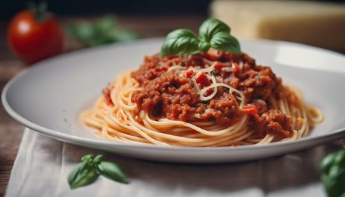 Spaghetti Bolognese with Cheese and fresh Tomatoes