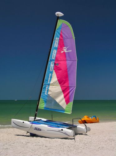USA - Florida - Naples - Catamaran and pedal boat on the beach