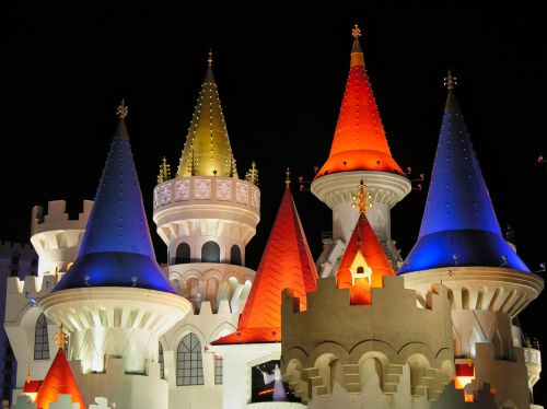 USA - Nevada - Las Vegas - Hotel Excalibur at Night