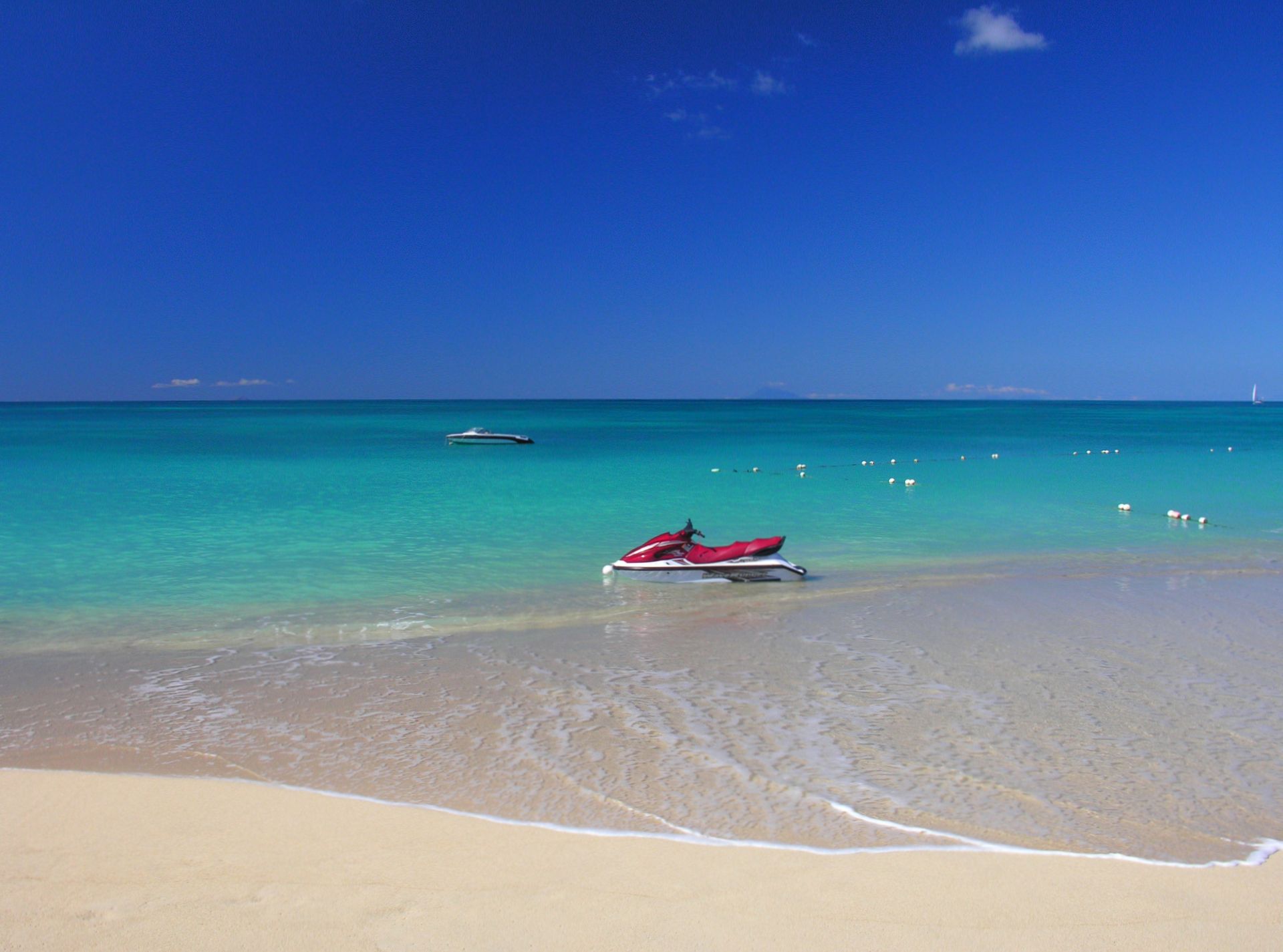 Caribbean - Antigua - Blue Caribbean Dream Beach with Jetski