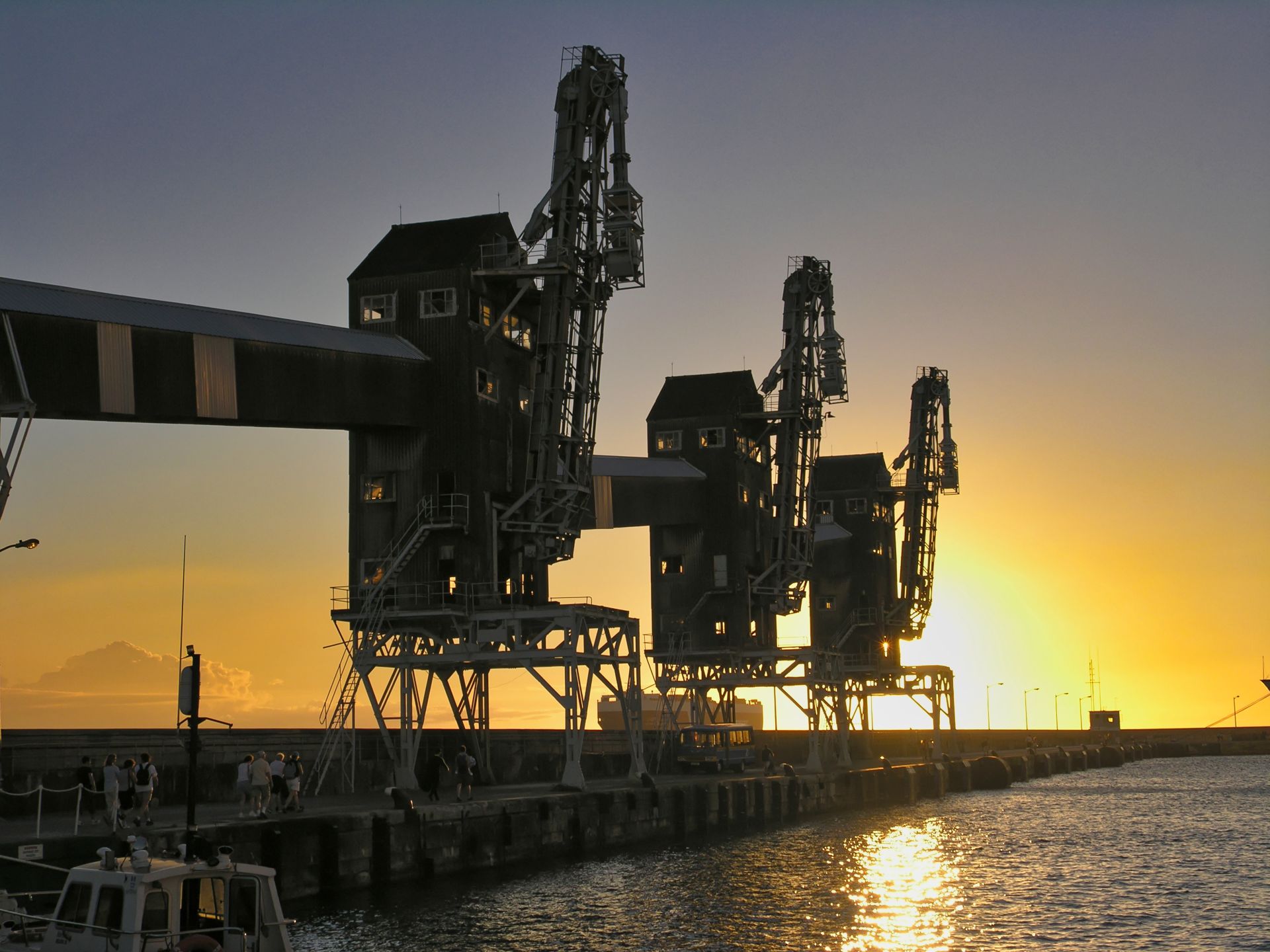 Caribbean - Barbados - Harbor Cranes at Sunset