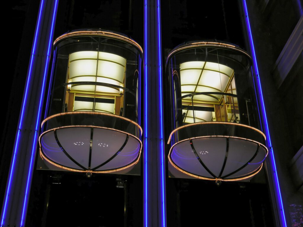 Cruise Ship - NCL - Norwegian Spirit - Elevator in the lobby