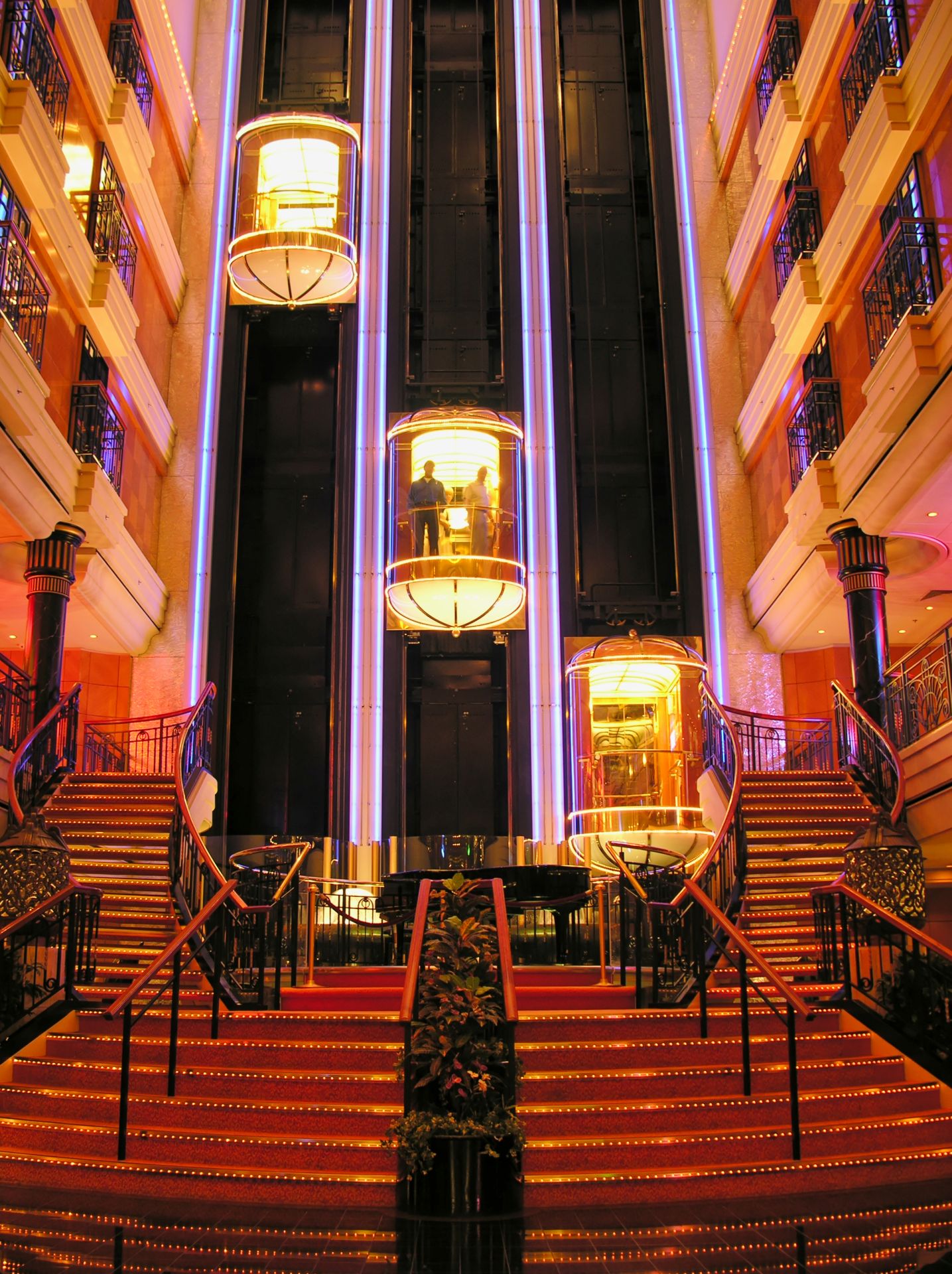 Cruise Ship - NCL - Norwegian Spirit - Elevator in the lobby