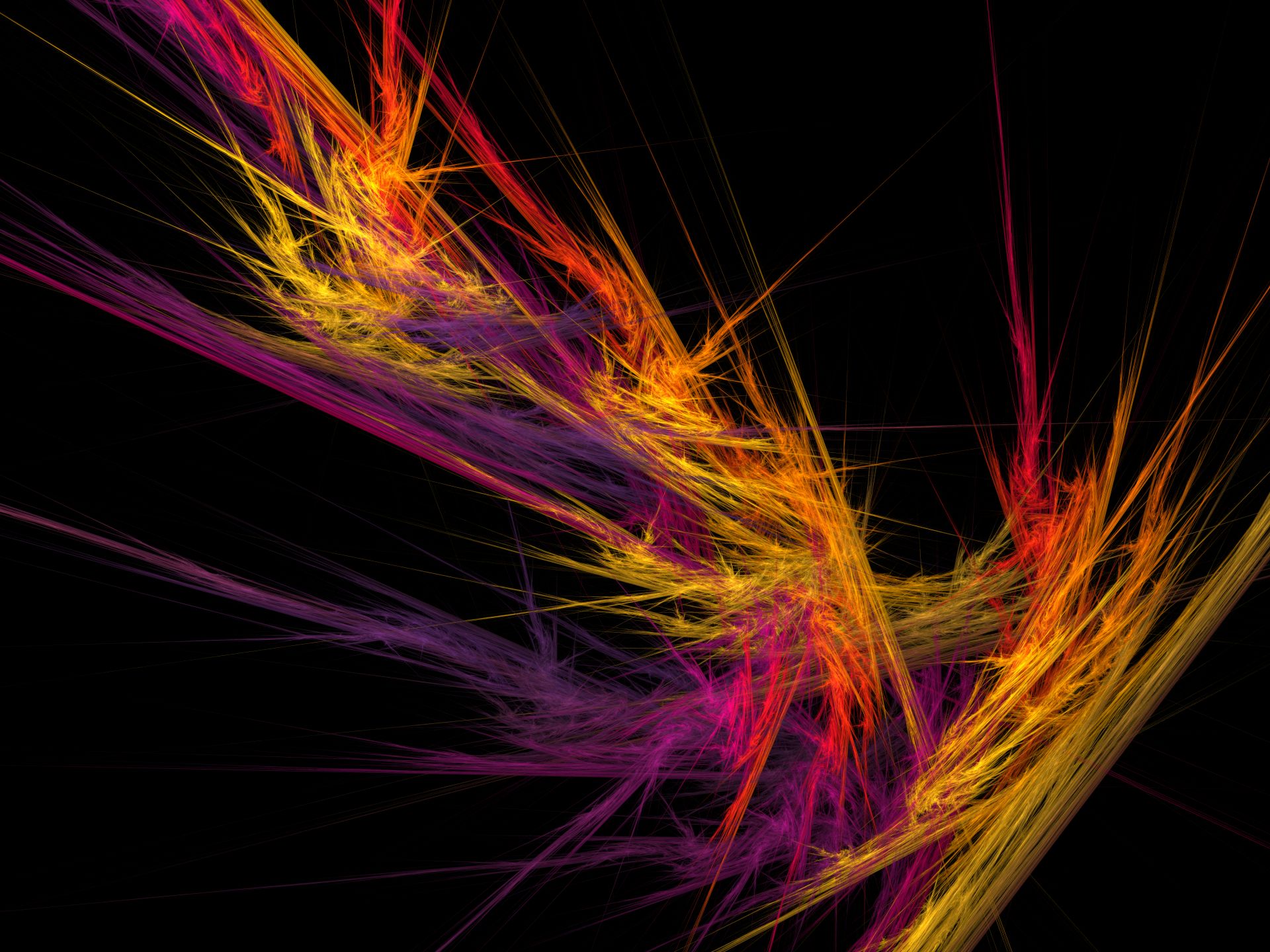 Digital Art - Plasma Flame - Yellow Orange Purple