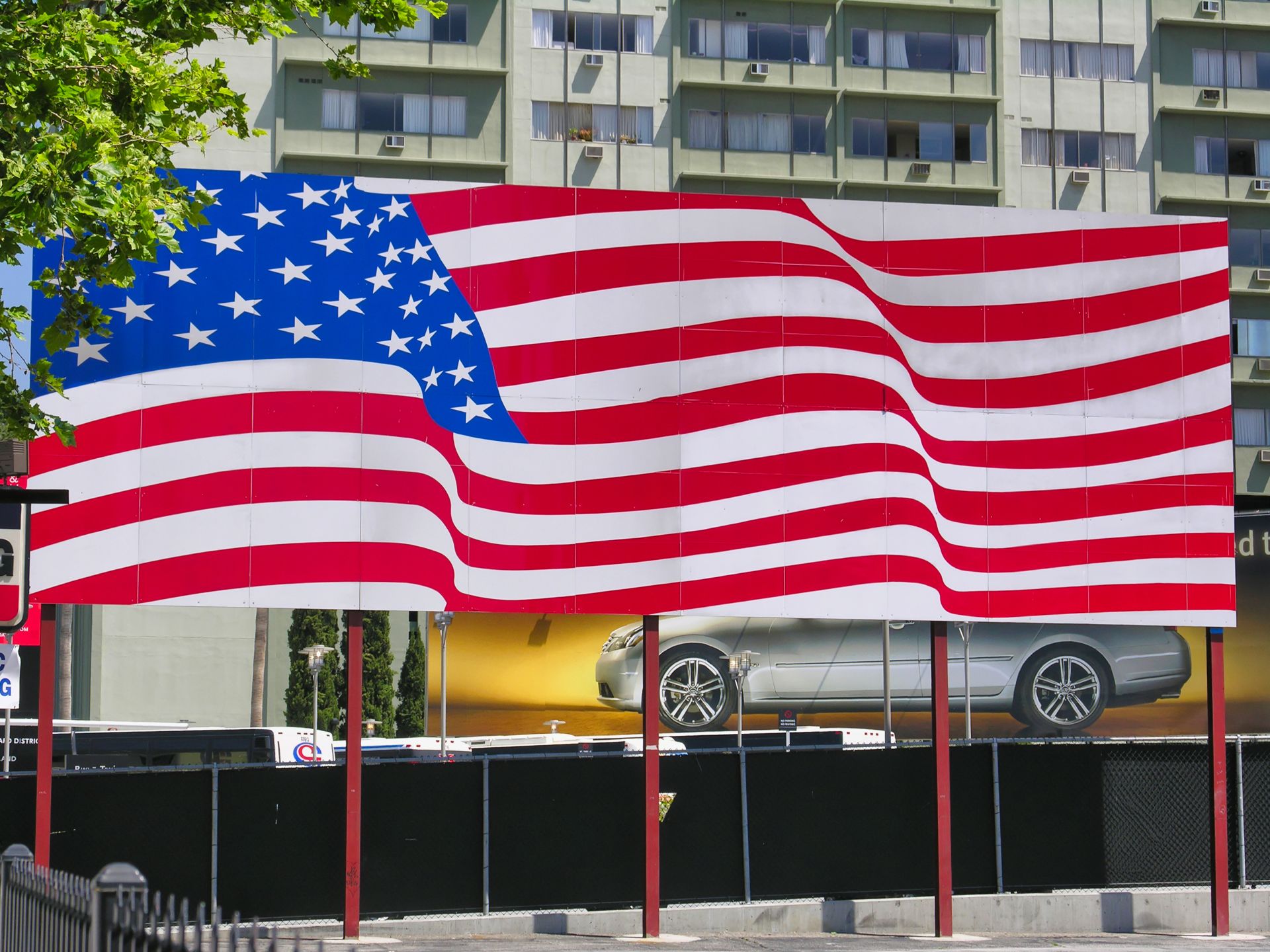 USA - California - Los Angeles - USA Flag Sign