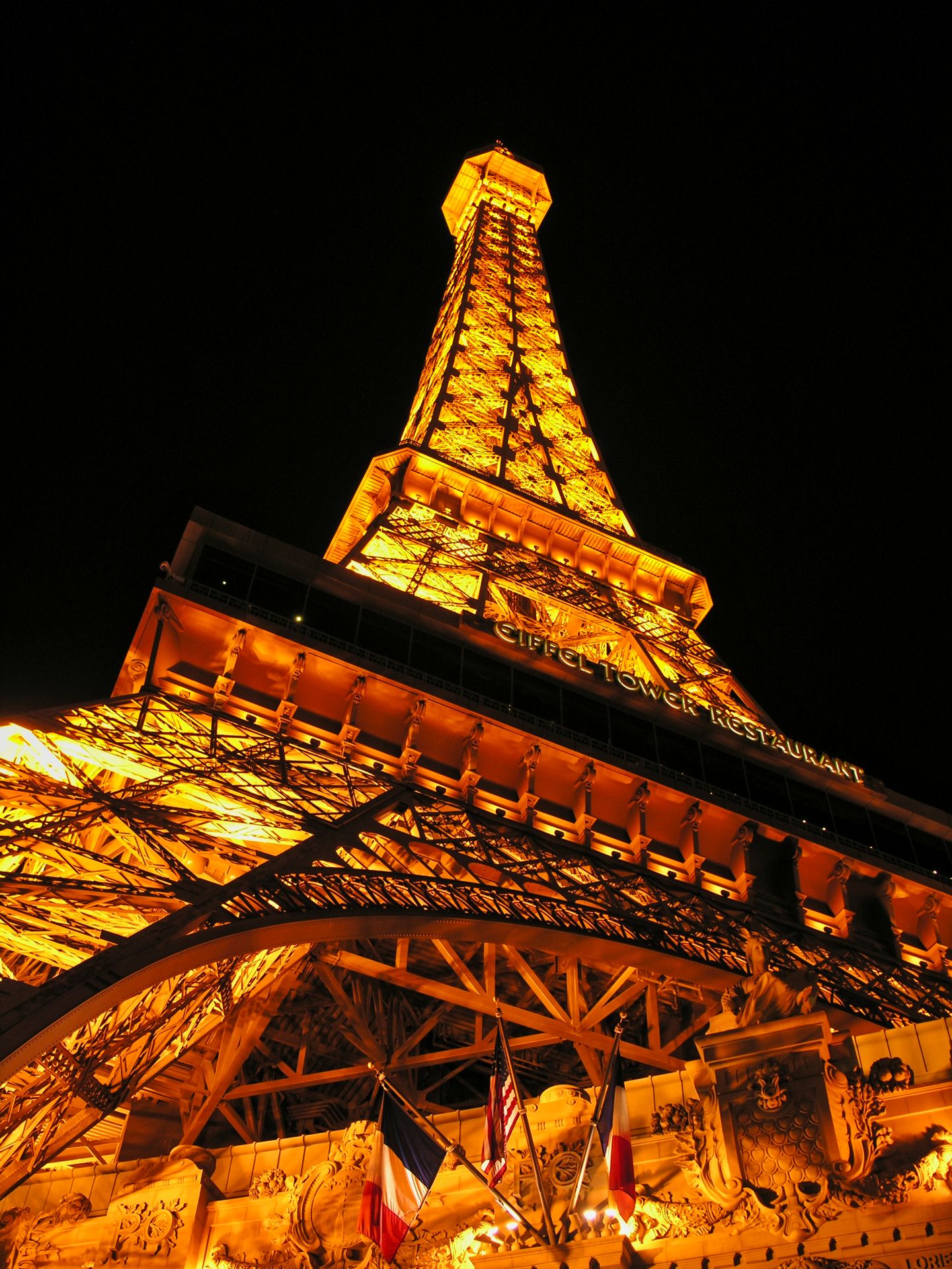 USA - Nevada - Las Vegas - Hotel Paris with Eiffel Tower at Night